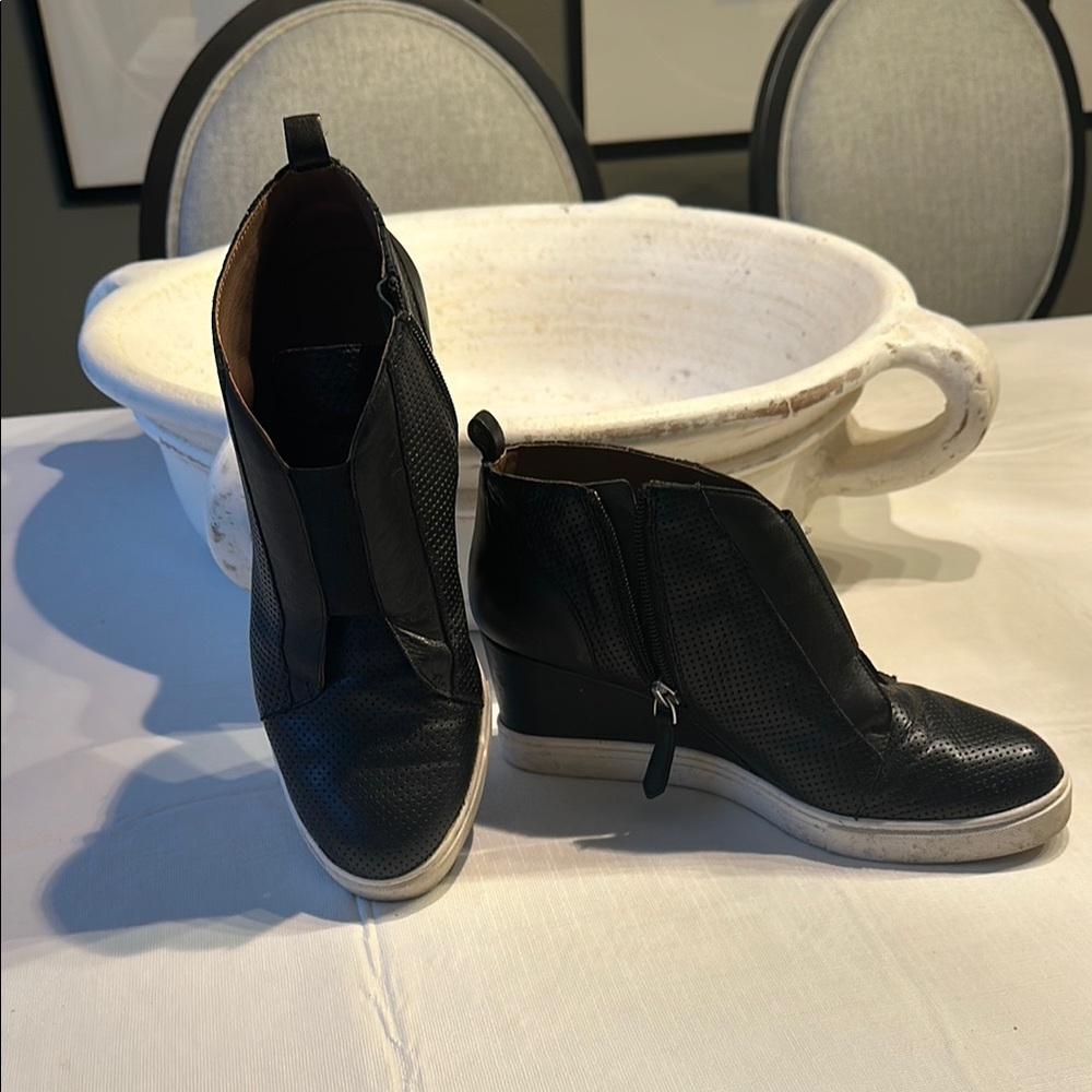 Black Wedge Ankle Boots